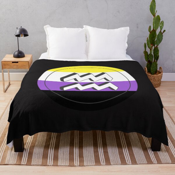 Item preview, Nonbinary Pride Flag Aquarius Zodiac Sign | Birthday Gift for Transgenders designed and sold by throuplescorner.