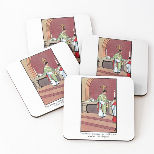 Item preview, CHILD’S KEY OF HEAVEN PRAYER ILLUSTRATION FOR CATHOLIC CHILDREN - The Priest purifies the chalice and washes his fingers designed and sold by VISIBLECREATION.