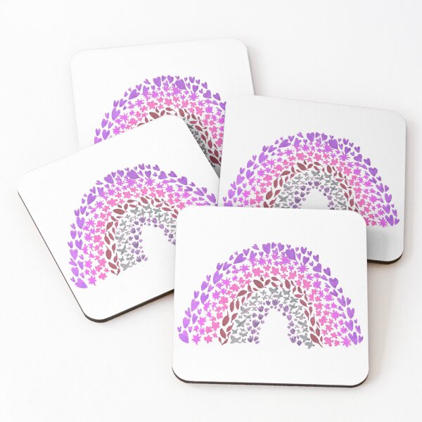 Item preview, Pinks and Purples Girly Toned Watercolor Rainbow with Cute Flower and Heart Shapes designed and sold by Jada Clark.