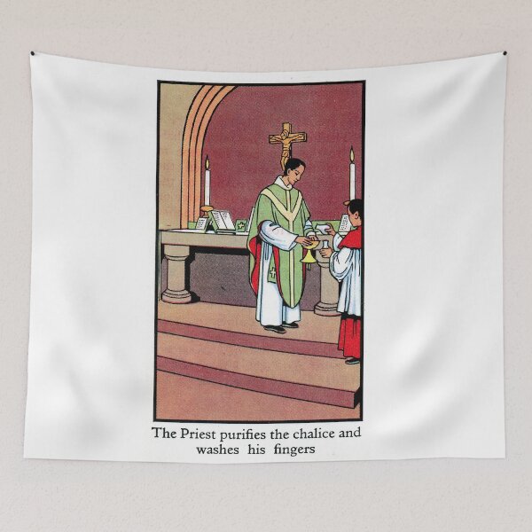 Item preview, CHILD’S KEY OF HEAVEN PRAYER ILLUSTRATION FOR CATHOLIC CHILDREN - The Priest purifies the chalice and washes his fingers designed and sold by VISIBLECREATION.