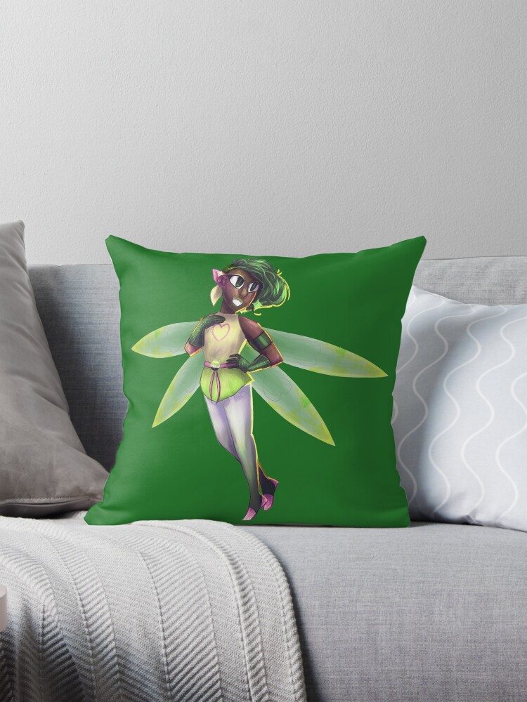 Aperçu 1 sur 4. Coussin avec l'œuvre Skoliosexual Fairy (dark green) créée et vendue par -Solarly-.
