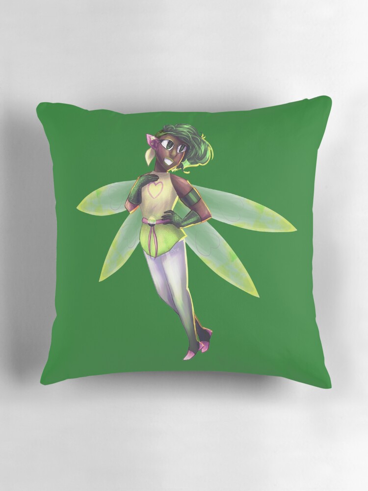 Aperçu 3 sur 4. Coussin avec l'œuvre Skoliosexual Fairy (dark green) créée et vendue par -Solarly-.