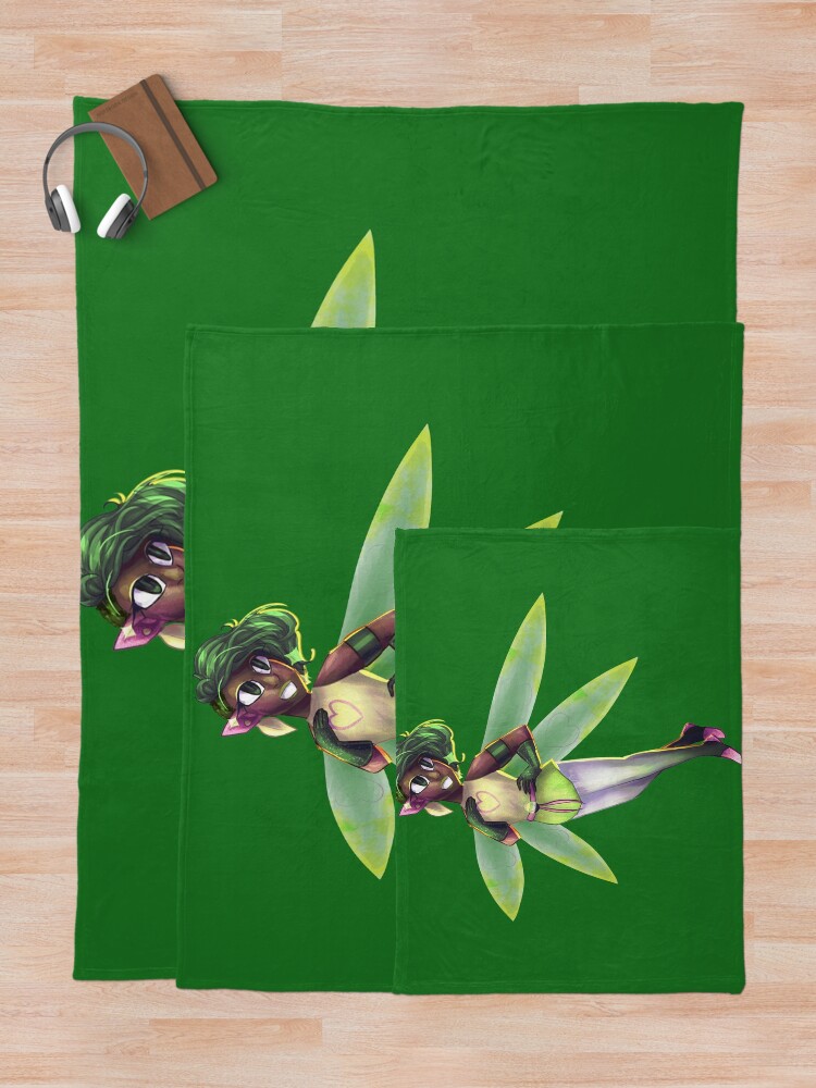 Thumbnail 5 von 6, Fleecedecke, Skoliosexual Fairy (dark green) designt und verkauft von -Solarly-.