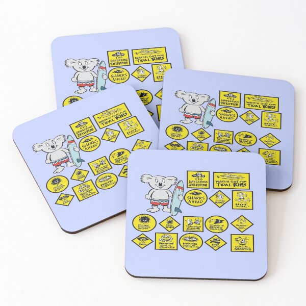 Item preview, Funny Australia road signs with cartoon koala designed and sold by Al Benge - NZ & Australian Art.