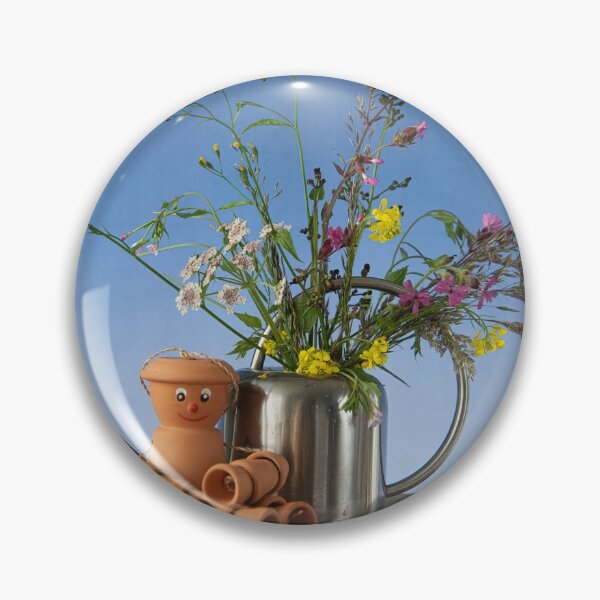 Item preview, Flower pot man with wild flowers designed and sold by kathleenjean.