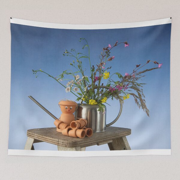 Item preview, Flower pot man with wild flowers designed and sold by kathleenjean.