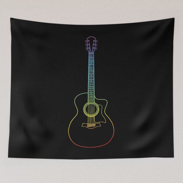 Item preview, Auditorium Style Acoustic Guitar Colorful Outline designed and sold by nightsworthy.