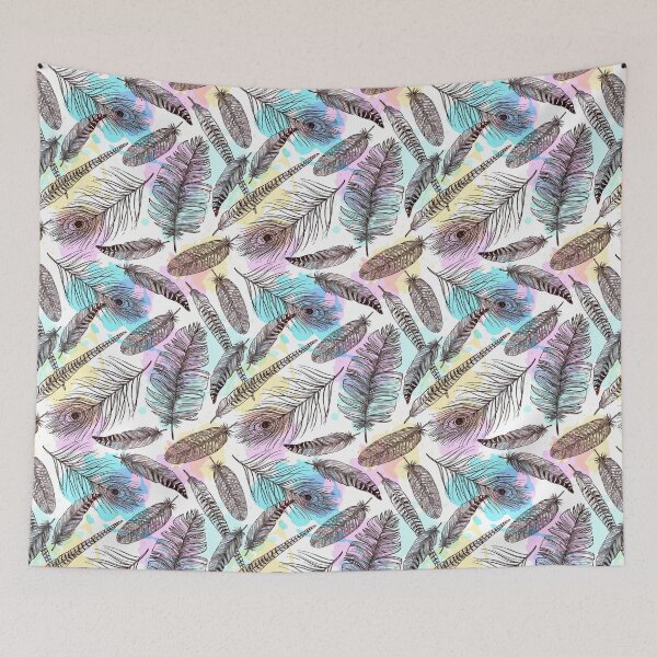 Item preview, Colorful Peacock Feather and  bird plumes Seamless Pattern, Peacock Feather Pattern, Peacock Feather Vector Pattern designed and sold by graphic-genie.