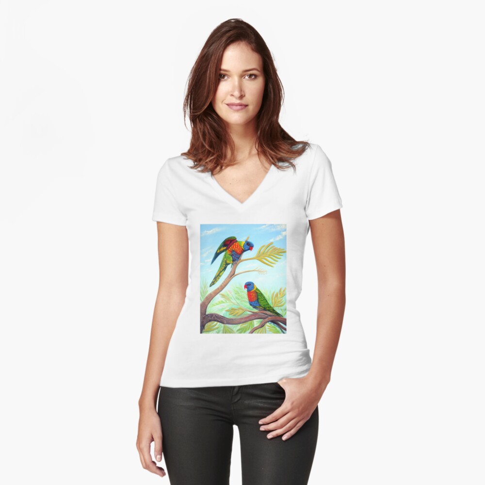 Item preview, Fitted V-Neck T-Shirt designed and sold by LindArt1.