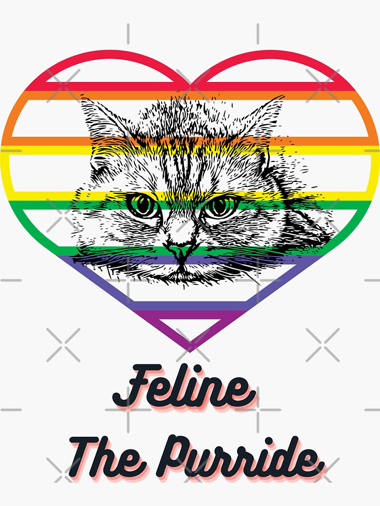 Lgbt Gay Pride Cat Feline The Purride Lgbt Pride Month T Shirt Sticker For Sale By 2505golf 4152