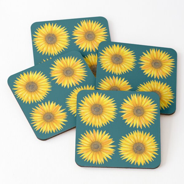 Item preview, Sunflower Square - Turquoise designed and sold by Anjana  Mistry.