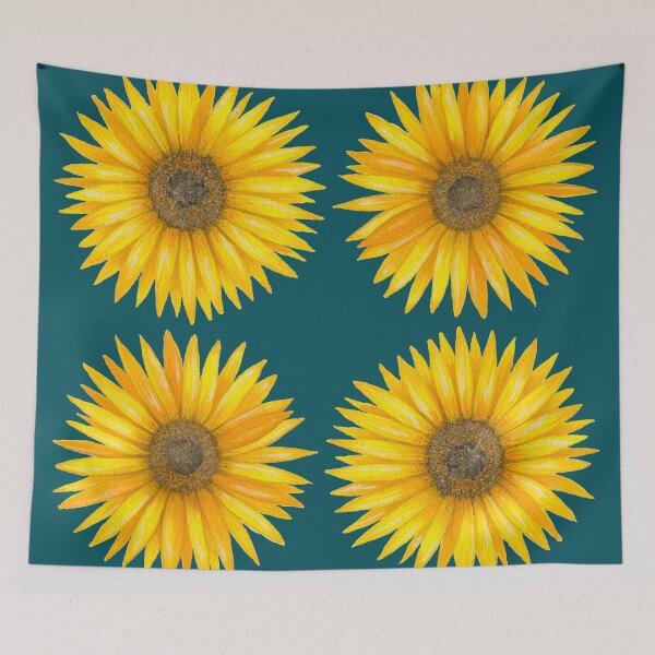 Item preview, Sunflower Square - Turquoise designed and sold by Anjana  Mistry.