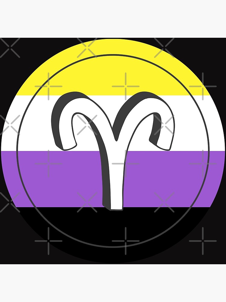 Nonbinary Pride Flag Aries Zodiac Sign Birthday T For