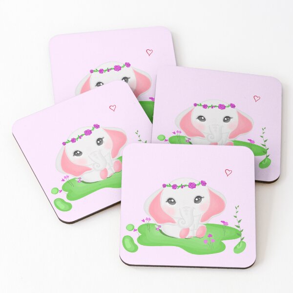 Item preview, Cute big eyed Elephant sitting on grass designed and sold by Shalu  Elysian.