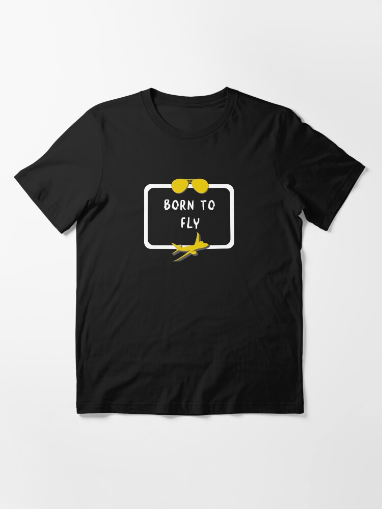 Alternate view of Pilot :: Born to Fly :: Black Gold Essential T-Shirt
