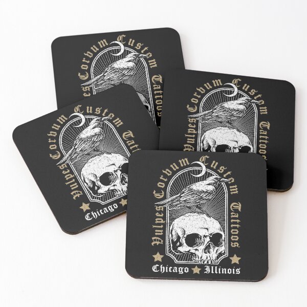 Item preview, Vulpes Corvum, Raven And Skull Tattoo Studio Design, Chicago Illinois designed and sold by Proverbial Wisdom Design.
