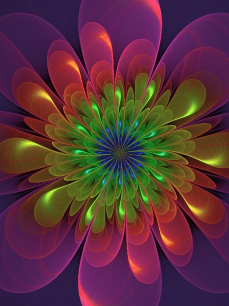 Thumbnail 4 of 4, iPhone Case, Flower Power Fractal Art designed and sold by InceptionDesign.
