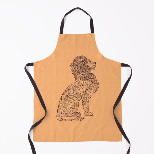 Item preview, Abstract Lion full length profile with sketch ornament on body   designed and sold by Salazarus.