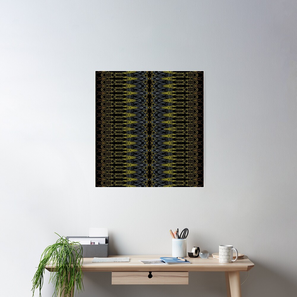 Bohemian Rustic Motif Gold Poster