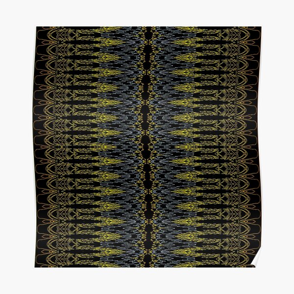 Bohemian Rustic Motif Gold Poster