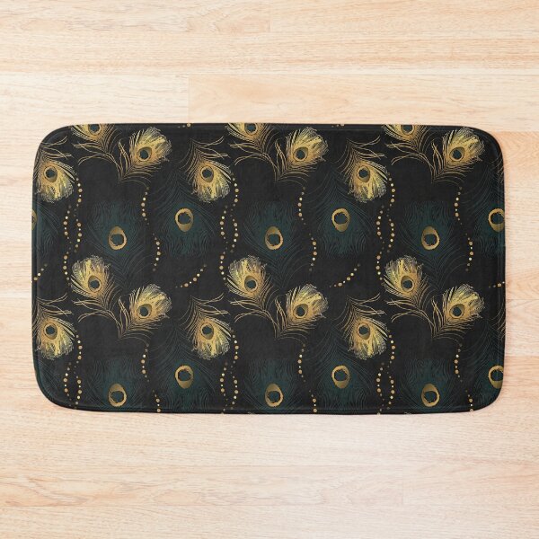 Item preview, Golden Peacock Feather Seamless Pattern, Golden Peacock Feather Pattern, Golden Peacock Feather Vector Pattern designed and sold by graphic-genie.