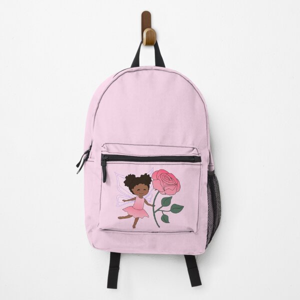 Item preview, Beautiful Fairy, Samira, Black girl with Afro puffs, on soft pink designed and sold by nutmegfairy.