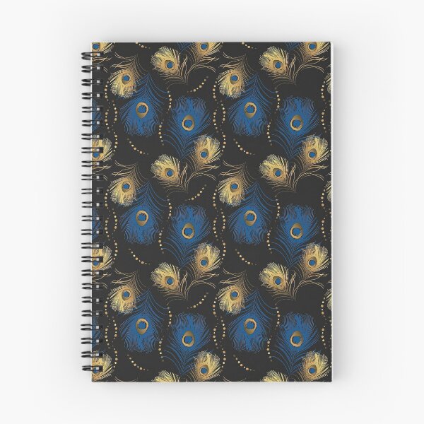 Item preview, Golden and Blue Peacock Feather Seamless Pattern, Golden Peacock Feather Pattern, Golden Peacock Feather Vector Pattern designed and sold by graphic-genie.