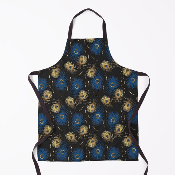 Item preview, Golden and Blue Peacock Feather Seamless Pattern, Golden Peacock Feather Pattern, Golden Peacock Feather Vector Pattern designed and sold by graphic-genie.