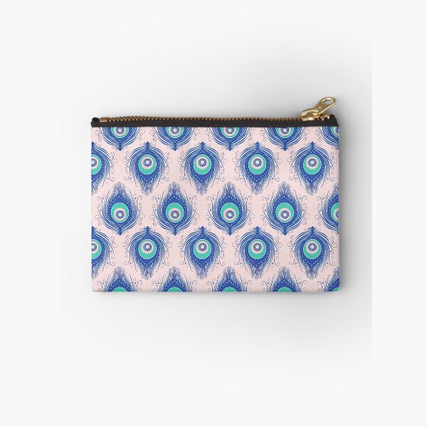 Item preview, Blue and Pink Peacock Feather Seamless Pattern, Golden Peacock Feather Pattern, Golden Peacock Feather Vector Pattern designed and sold by graphic-genie.