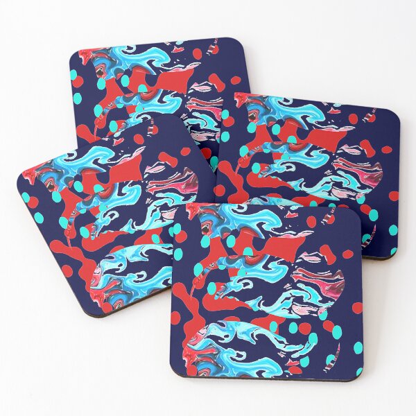 Item preview, Digital Trippy Wacky Weird Abstraction with Red and Blue, Lime and Blue, graphic psychedelic abstract art, trippy graphic psychedelic arte abstracto designed and sold by Adri Barnard.