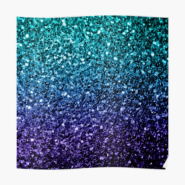 Blue Glitter Ombre Posters for Sale | Redbubble