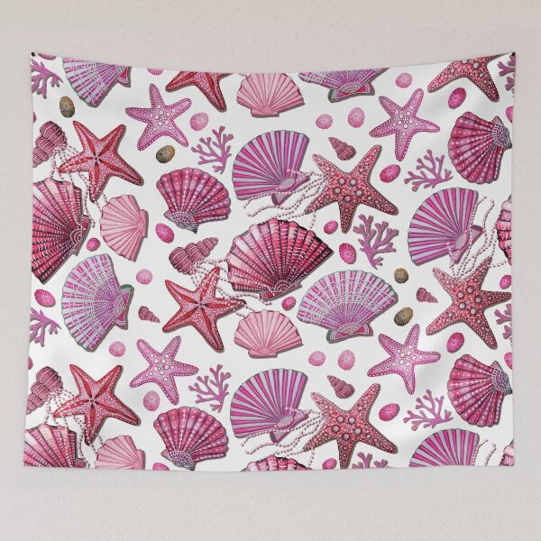 Item preview, Starfish and seashell, pink beach art and decor designed and sold by MagentaRose.