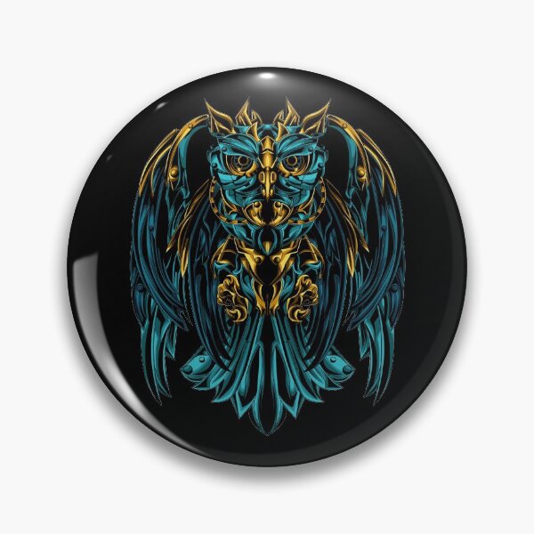Item preview, Golden Blue Owl  designed and sold by VibrantGifts.