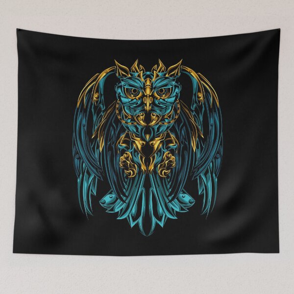 Item preview, Golden Blue Owl  designed and sold by VibrantGifts.