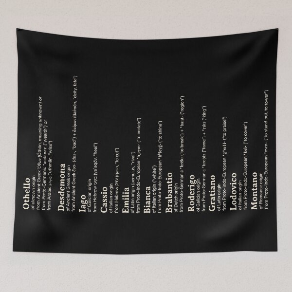 Item preview, Othello William Shakespeare names etymology designed and sold by YourNameStory.
