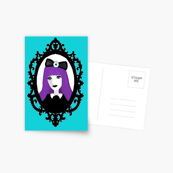 Purple Pastel Goth - Aqua Postcard