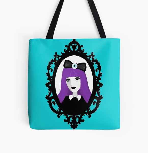 Purple Pastel Goth - Aqua All Over Print Tote Bag