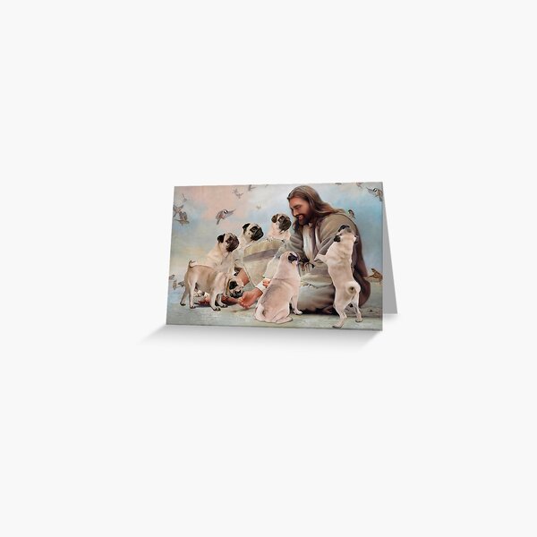 Item preview, God surrounded by Pug Dog angels Gift for you - Jesus Pug Dog designed and sold by Susanspy007.