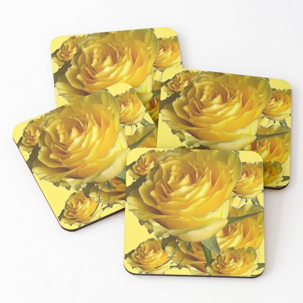 Item preview, ABSTRACT YELLOW ROSES PATTERN GARDEN ART designed and sold by sharlesart.