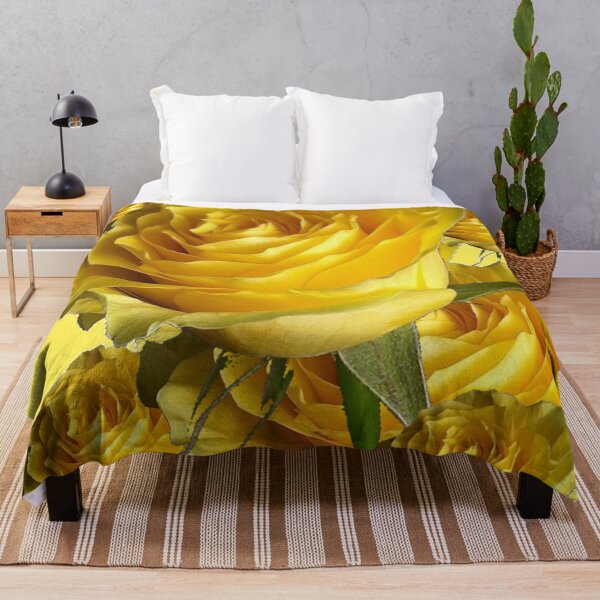 Item preview, ABSTRACT YELLOW ROSES PATTERN GARDEN ART designed and sold by sharlesart.