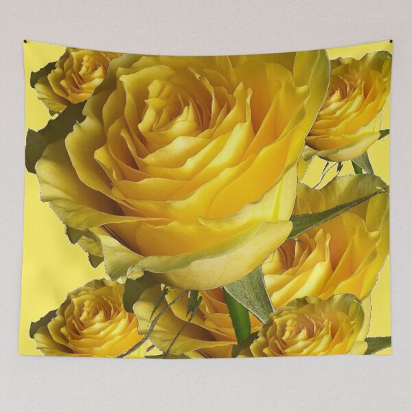 Item preview, ABSTRACT YELLOW ROSES PATTERN GARDEN ART designed and sold by sharlesart.