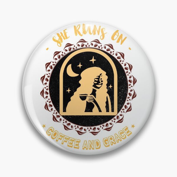 Item preview, SHE RUNS ON COFFEE AND GRACE GLAM  designed and sold by kawaiiichoice.