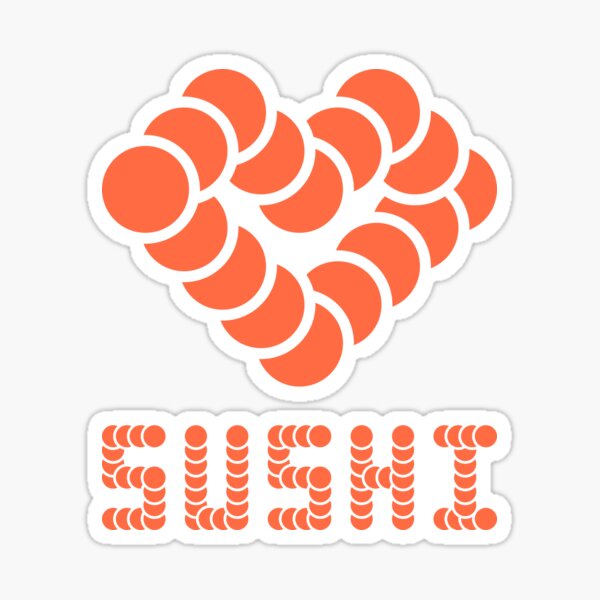 I LOVE SUSHI / 01 / Minimal Design Sticker