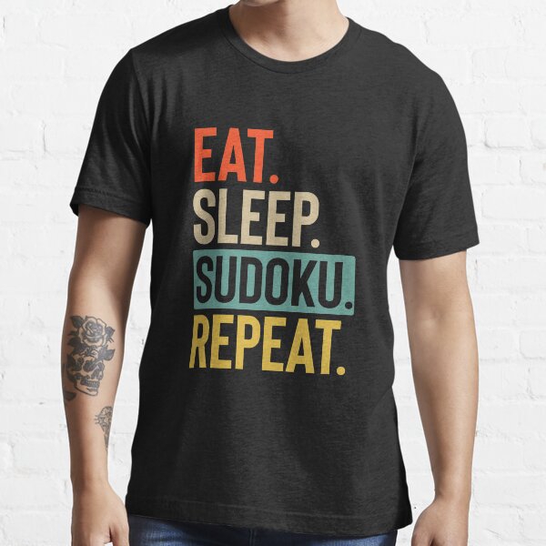 Item preview, Eat Sleep sudoku Repeat retro vintage colors designed and sold by HN-ART.