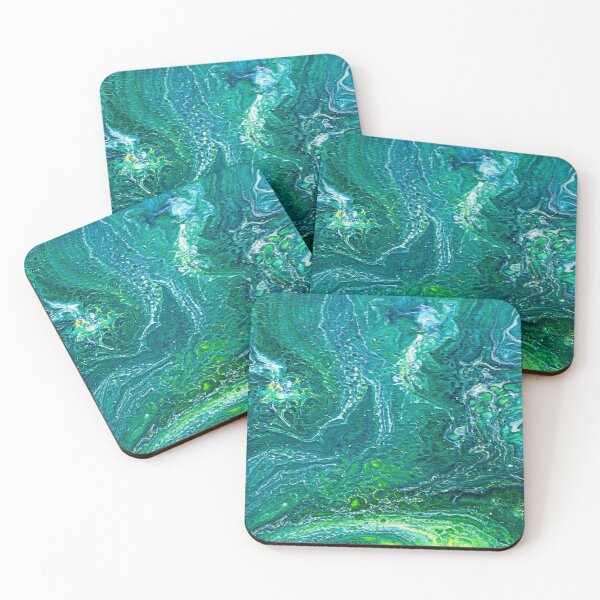 Item preview, Turquoise abstract paint art designed and sold by flashcompact.
