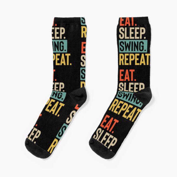 Item preview, Eat Sleep swing Repeat retro vintage colors designed and sold by HN-ART.