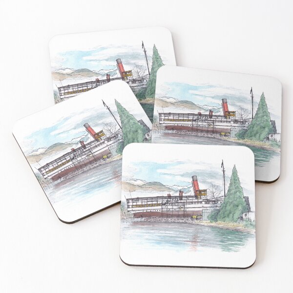 Item preview, TSS Earnslaw - Kelvin Beach Watercolour designed and sold by Tom Napper Design.