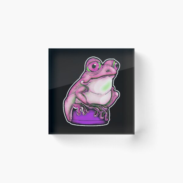 Item preview, Cute, pink frog on a bottle cap designed and sold by iduzarts.