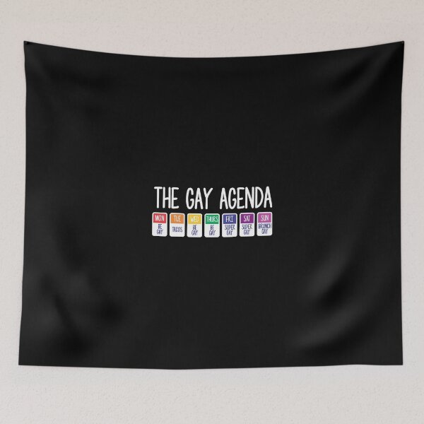 Item preview, The Gay Weekly Agenda Funny LGBT Pride Rainbow Pullover Hoodie designed and sold by merystowe1.
