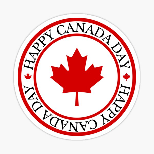 Happy Canada Day Maple Leaf Sticker For Sale By Boork Redbubble